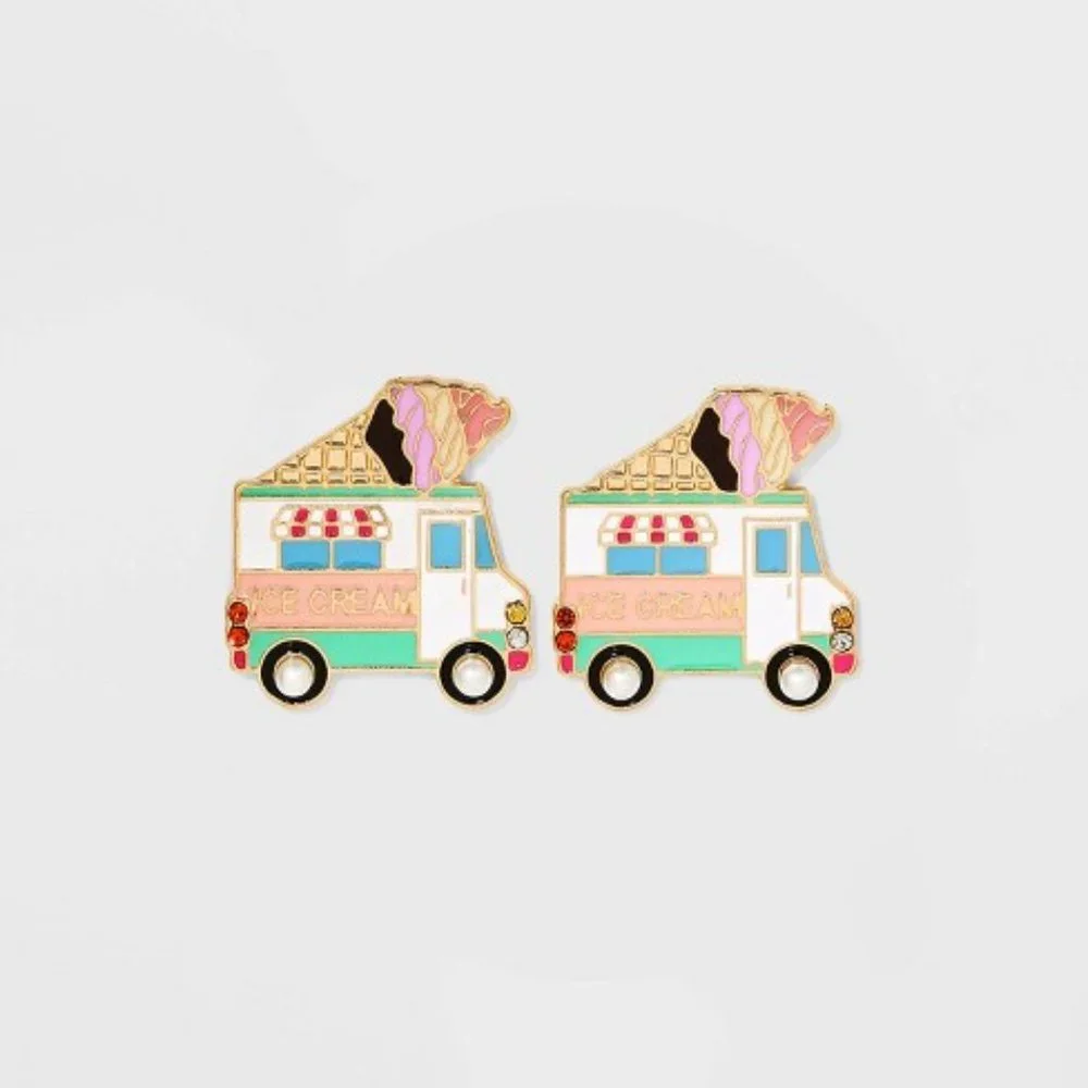 SUGARFIX By BaubleBar ‘Whipped Cream Whip’ Ice Cream Truck Earrings - Picture 2 of 2
